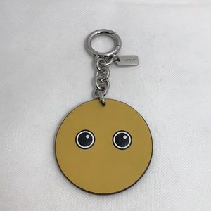 COACH Googly Emoji Bag Charm Key Chain Yellow